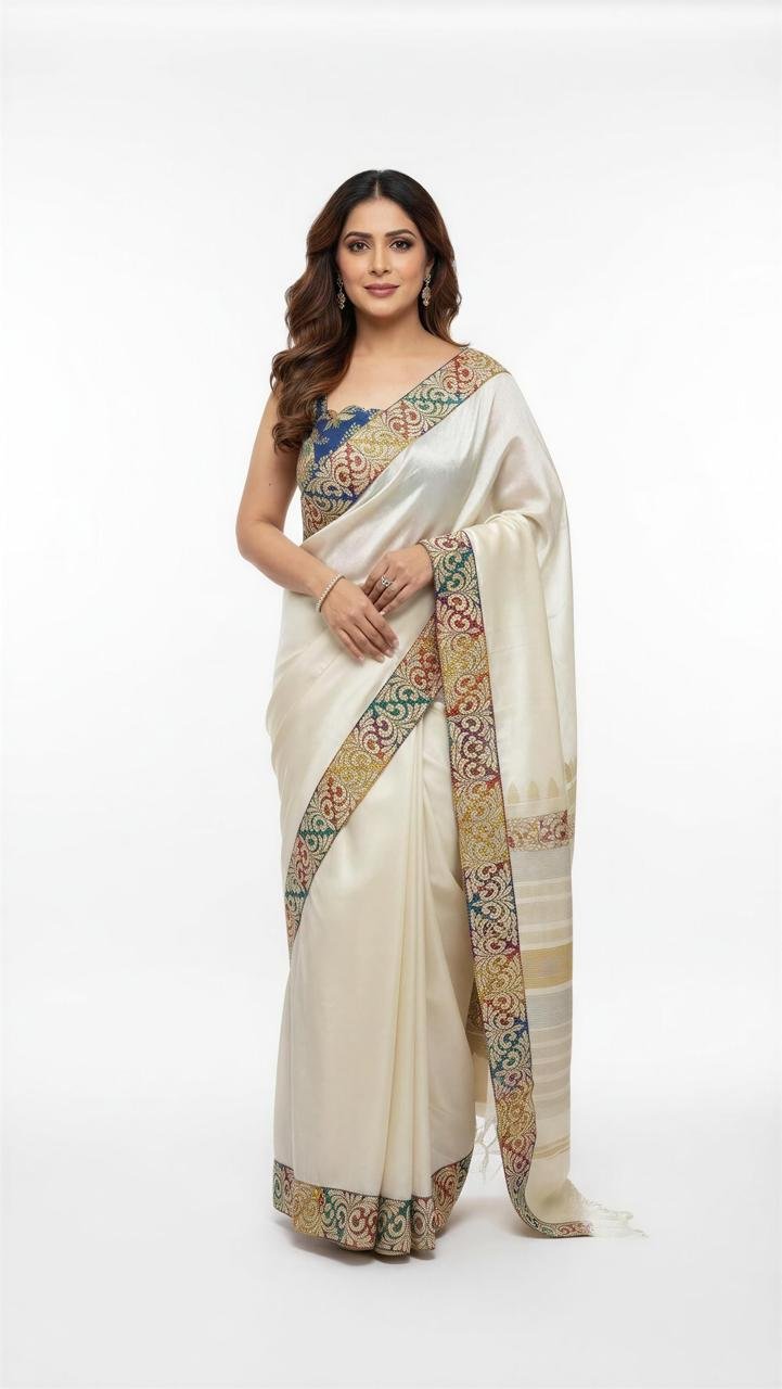 SATIN BROCADE SAREE